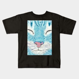 Blue cat face Kids T-Shirt